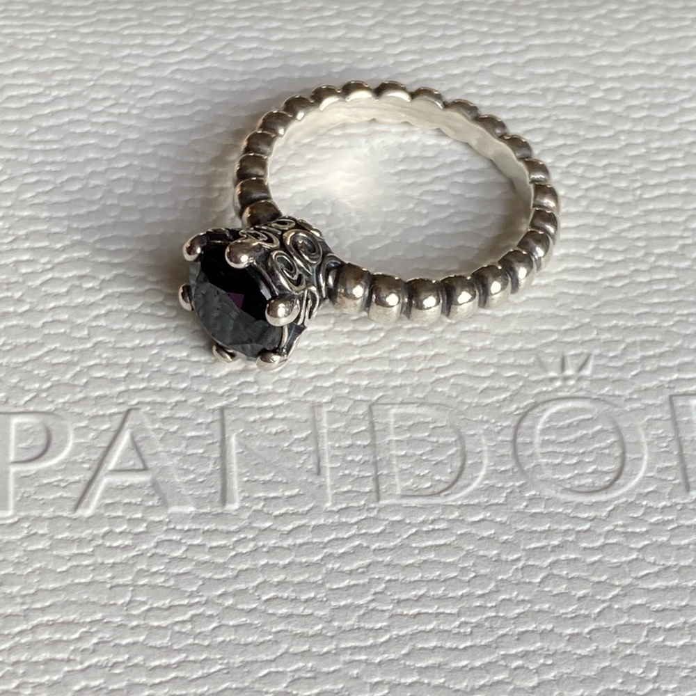 Pandora Black Spinel Ring